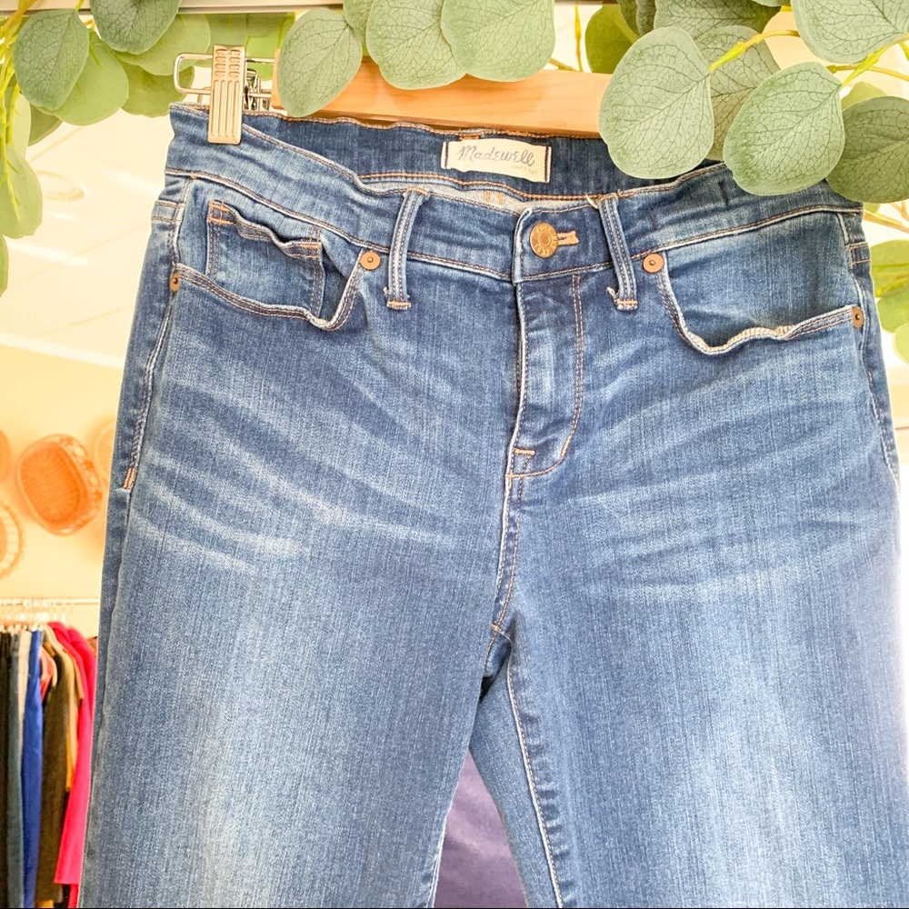 MADEWELL Skinny Skinny Ankle Zip Jeans in Sky Wash - Picture 4 of 9